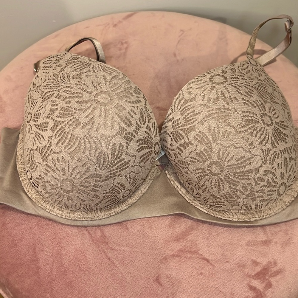 Aerie Lace Floral Bra in Beige